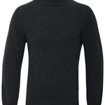 Aden Roll neck Lambswool Sweater Charcoal Genevieve Sweeney
