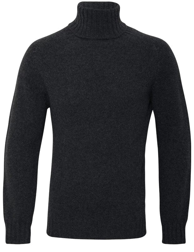 Aden Roll neck Lambswool Sweater Charcoal Genevieve Sweeney