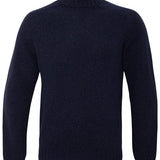 Aden Roll neck Lambswool Sweater Navy Genevieve Sweeney