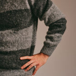 Alford Brushed Wool Stripe Sweater Grey Melange Genevieve Sweeney