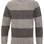 Alford Brushed Wool Stripe Sweater Grey Melange Genevieve Sweeney
