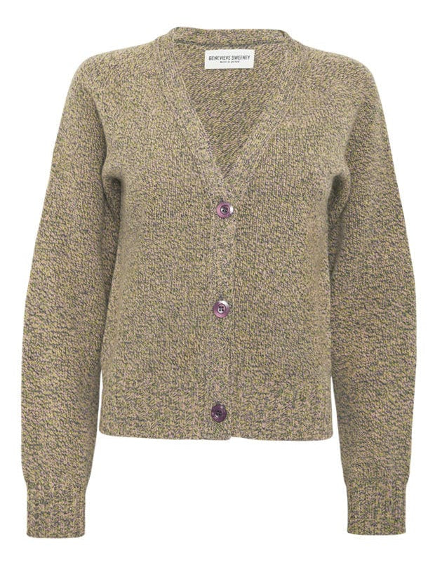 Alloa Cardigan Lambswool Lichen Genevieve Sweeney