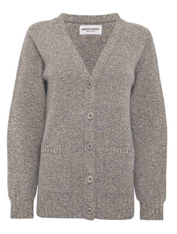 Alva Cardigan Lambswool Drift Grey Genevieve Sweeney