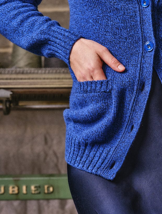 Alva Cardigan Lambswool Blue Genevieve Sweeney