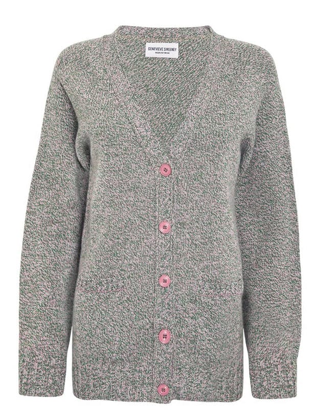 Alva Cardigan Lambswool Green Genevieve Sweeney
