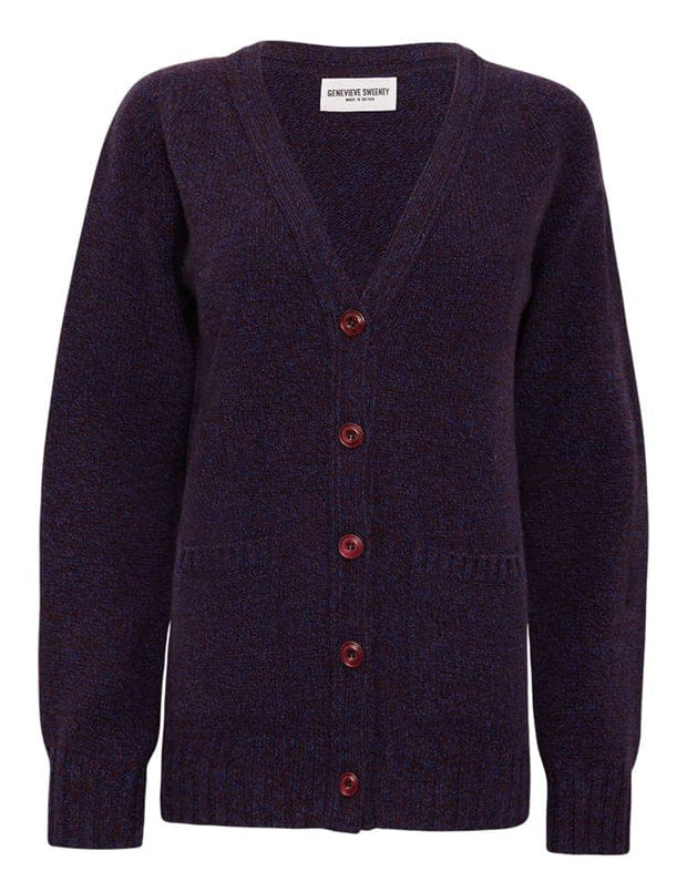 Alva Cardigan Lambswool Indigo Genevieve Sweeney