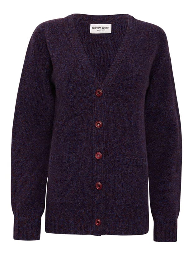 Alva Cardigan Lambswool Indigo Genevieve Sweeney