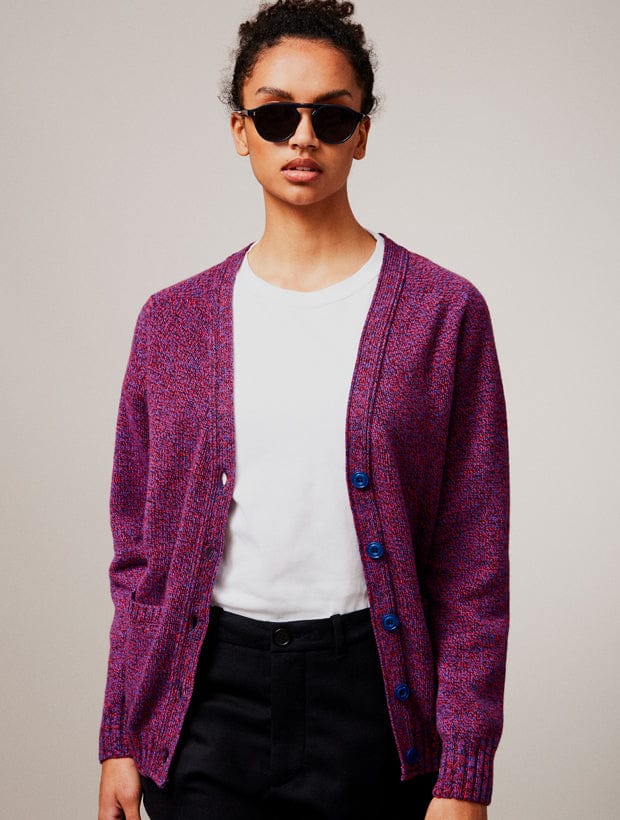 Alva Cardigan Lambswool Pink Genevieve Sweeney