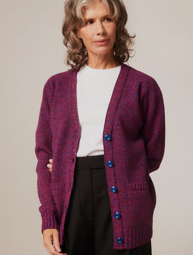 Alva Cardigan Lambswool Pink Genevieve Sweeney
