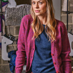 Alva Cardigan Lambswool Vermilion Genevieve Sweeney