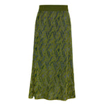 Aria Viscose Jacquard Skirt Olive Genevieve Sweeney