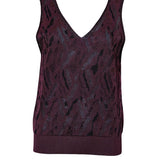 Aria Knitted Vest Viscose Jacquard Burgundy Genevieve Sweeney