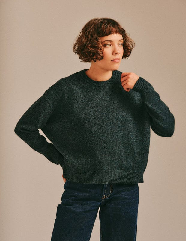 Ash Lambswool Sweater Charcoal Marl Genevieve Sweeney