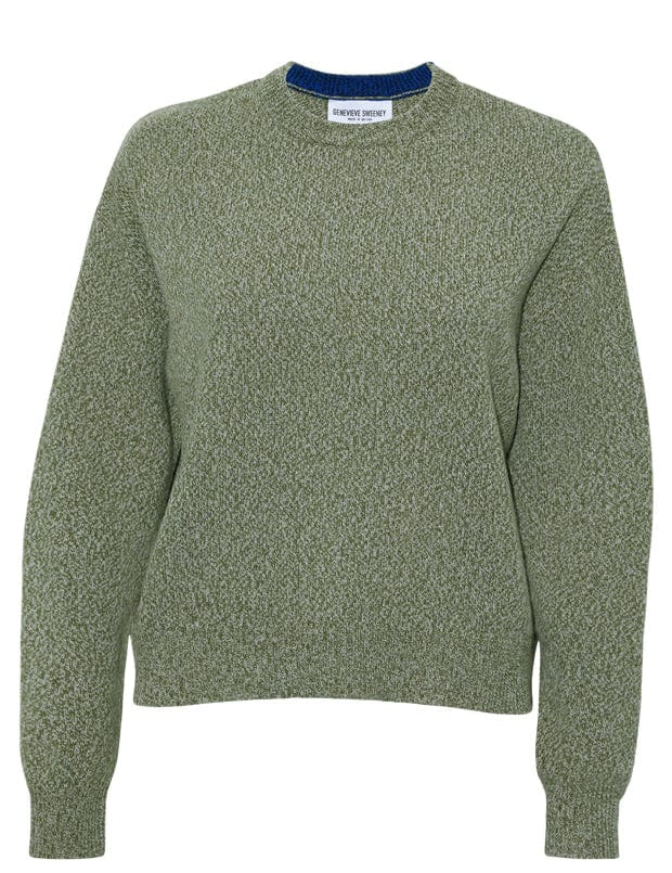 Ash Lambswool Sweater Khaki Marl Genevieve Sweeney