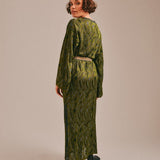Aster Jacquard Knitted Dress Olive Genevieve Sweeney