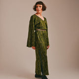 Aster Jacquard Knitted Dress Olive Genevieve Sweeney