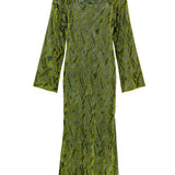 Aster Jacquard Knitted Dress Olive Genevieve Sweeney