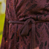 Aster Jacquard Lace Knitted Long Cardigan Burgundy Genevieve Sweeney