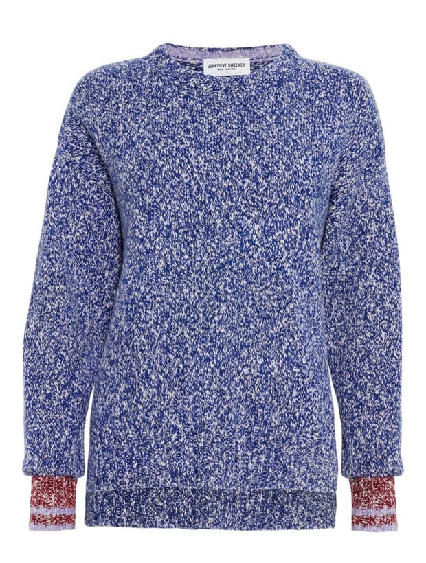 Brook Sweater Textured Lambswool Blue Genevieve Sweeney