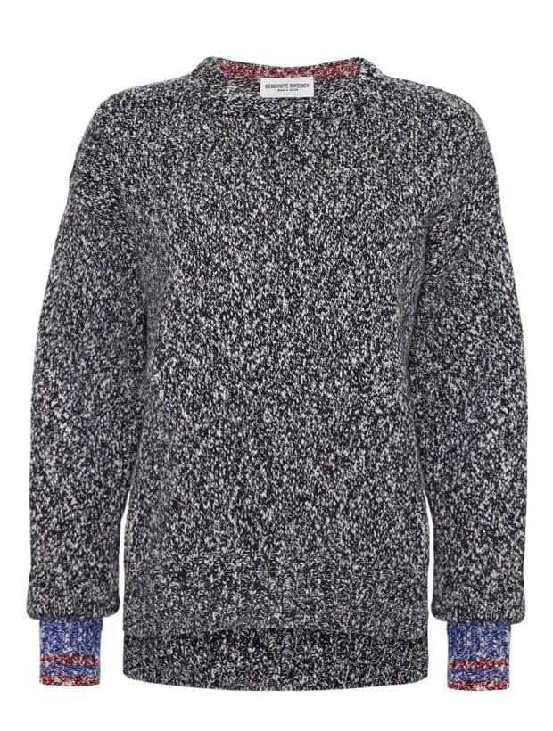 Brook Sweater Textured Lambswool Charcoal Genevieve Sweeney