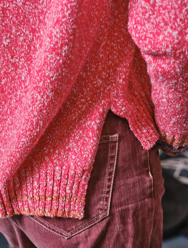 Brook Sweater Textured Lambswool Pink Genevieve Sweeney