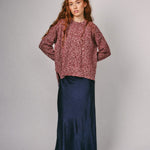 Brook Sweater Textured Lambswool Red Genevieve Sweeney