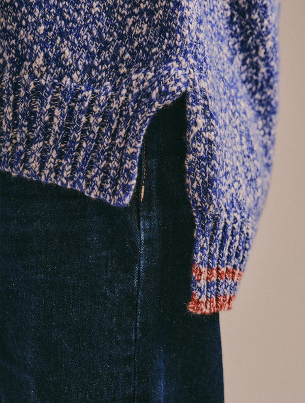 Brook Sweater Textured Lambswool Blue Genevieve Sweeney
