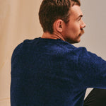 Ellon V neck Lambswool Sweater Navy Marl Genevieve Sweeney