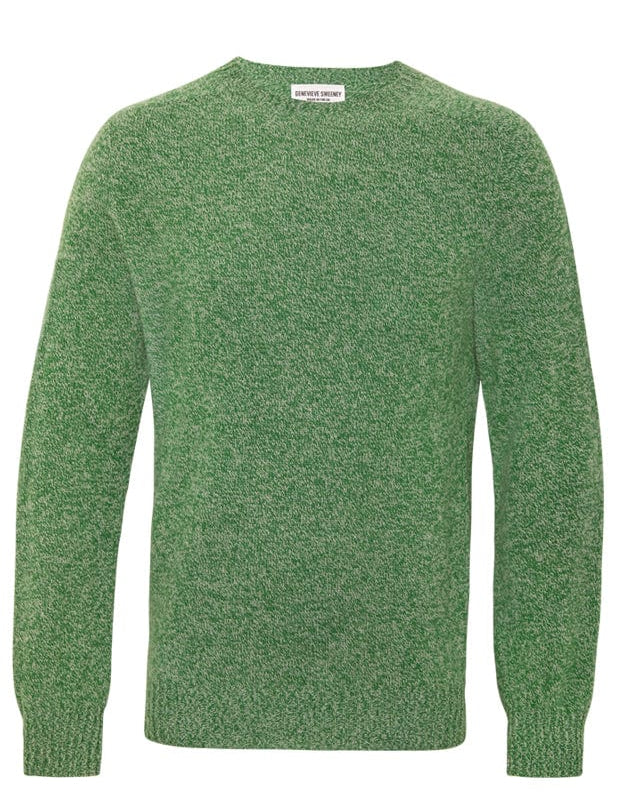 Ellon Lambswool Sweater Green Marl Genevieve Sweeney