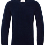 Ellon V neck Lambswool Sweater Navy Marl Genevieve Sweeney