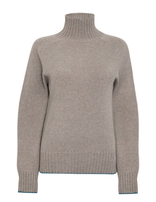 Elsi Lambswool Turtleneck Sweater Beige Genevieve Sweeney