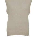 Laide Brushed Wool Knitted Vest Putty Melange Genevieve Sweeney