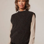 Laide Brushed Wool Knitted Vest Charcoal Genevieve Sweeney