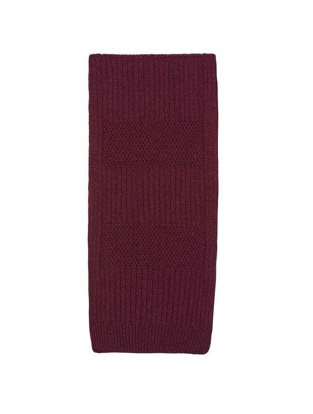 Textured Stitch Wool Viscose Scarf Burgundy Genevieve Sweeney
