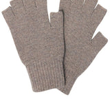 Fingerless Lambswool Gloves Light Brown Genevieve Sweeney