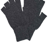 Fingerless Lambswool Gloves Charcoal Genevieve Sweeney