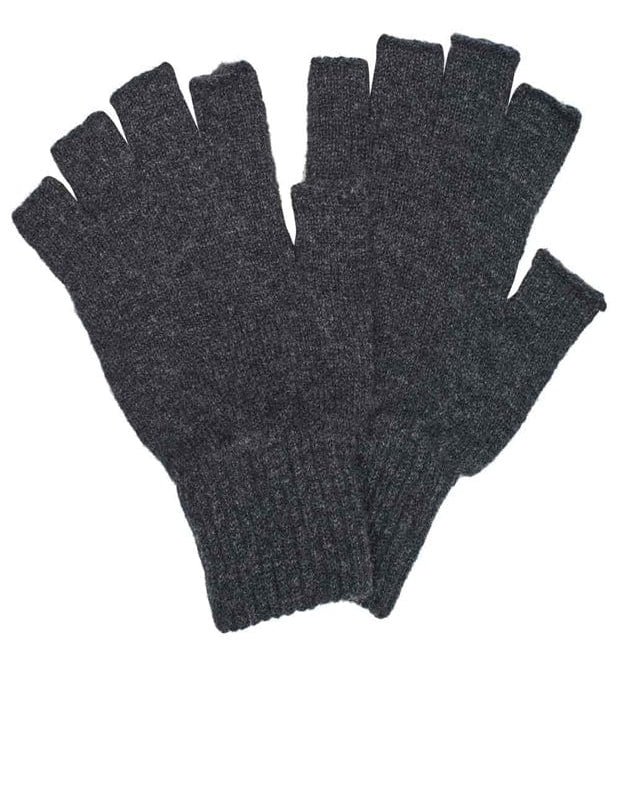 Fingerless Lambswool Gloves Charcoal Genevieve Sweeney