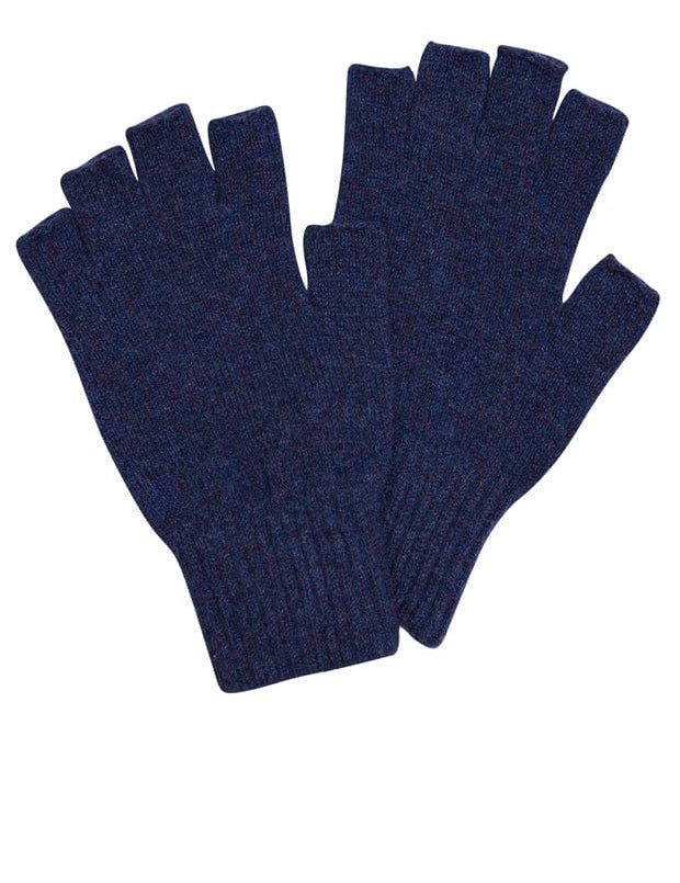 Fingerless Lambswool Gloves Ink Blue Genevieve Sweeney