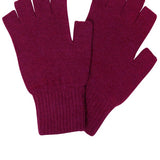 Fingerless Lambswool Gloves Raspberry Pink Genevieve Sweeney
