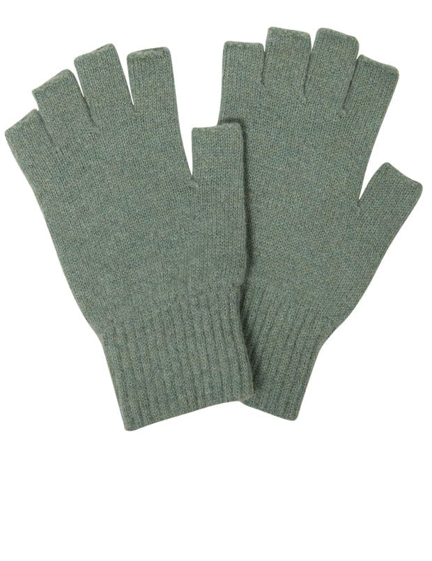Fingerless Lambswool Gloves Soft Green Genevieve Sweeney