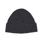 Lambswool Beanie Charcoal Melange Genevieve Sweeney