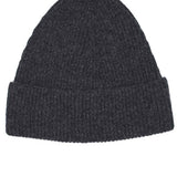 Lambswool Beanie Charcoal Melange Genevieve Sweeney