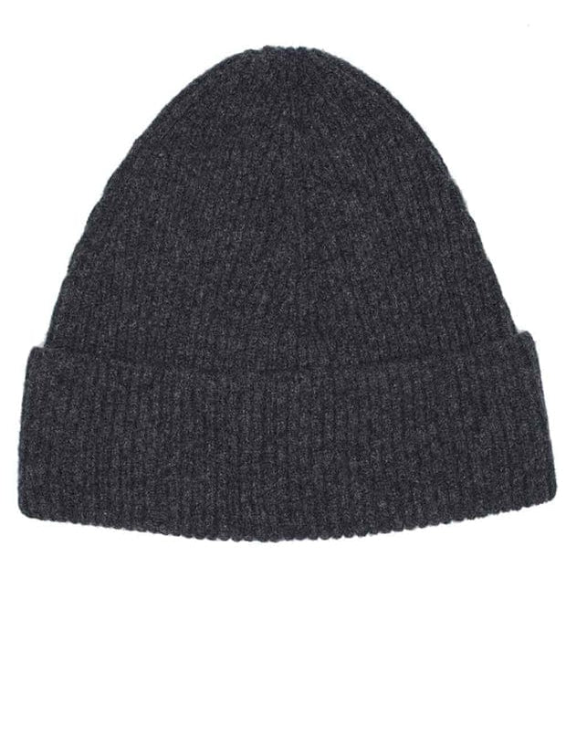 Lambswool Beanie Charcoal Melange Genevieve Sweeney