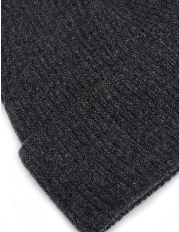Lambswool Beanie Charcoal Melange Genevieve Sweeney