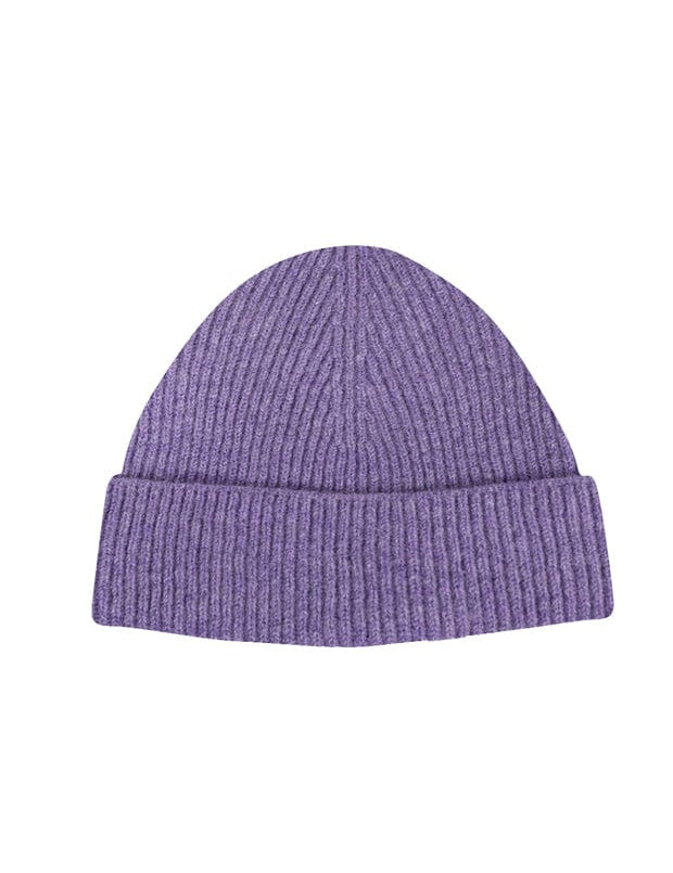 Lambswool Beanie Lilac Melange Genevieve Sweeney
