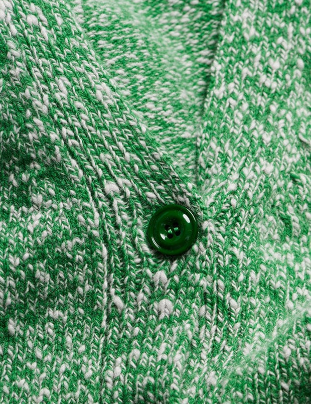 Lea Cardigan Textured Lambswool Green Genevieve Sweeney