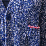 Lea Cardigan Textured Lambswool Blue Genevieve Sweeney
