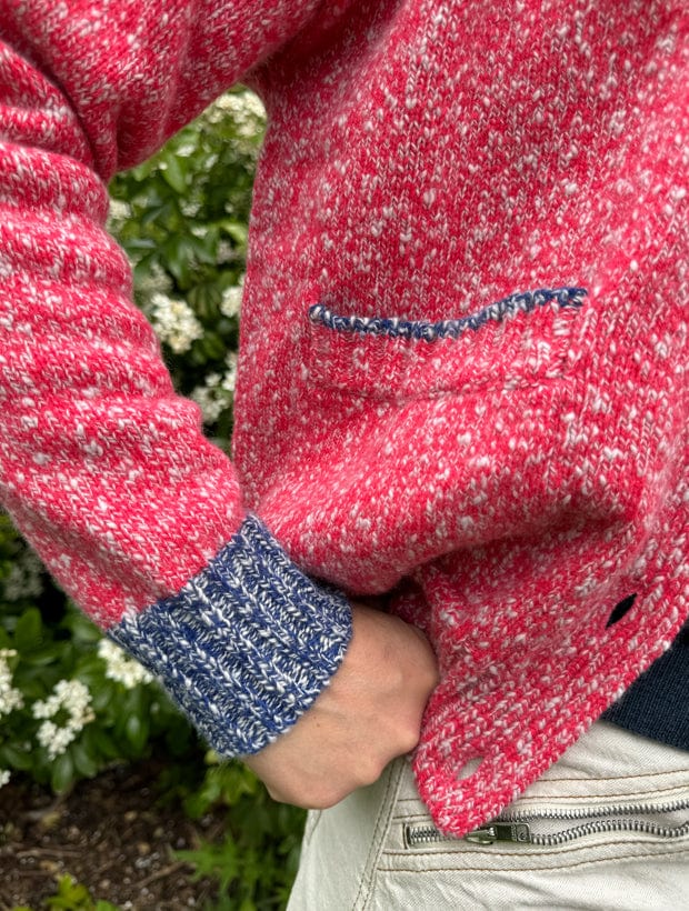 Lea Cardigan Textured Lambswool Pink Genevieve Sweeney