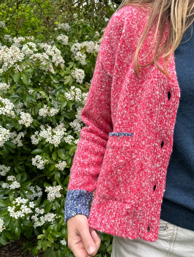 Lea Cardigan Textured Lambswool Pink Genevieve Sweeney