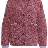 Lea Cardigan Textured Lambswool Red Genevieve Sweeney